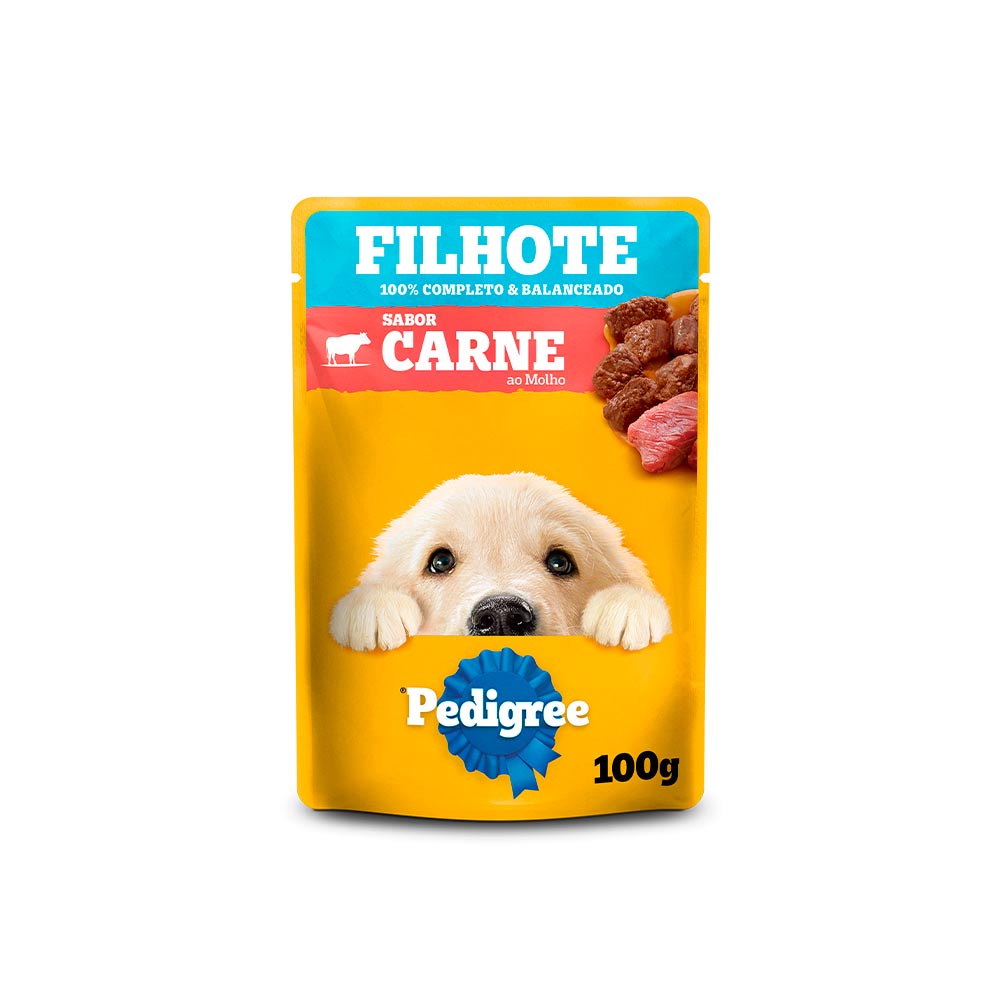Ração Úmida Pedigree Sachê Carne ao Molho para Cães Filhotes 100 g