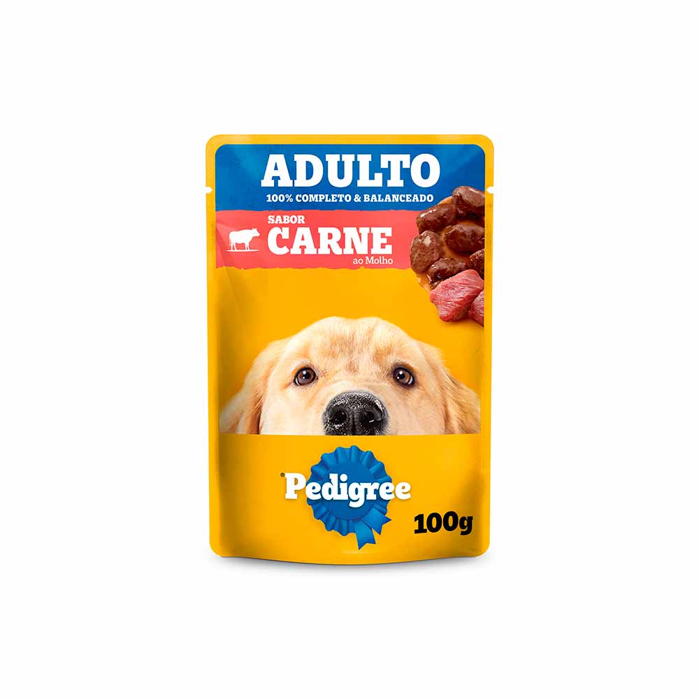 Ração Úmida Pedigree Sachê Carne ao Molho para Cães Adultos 100 g