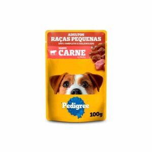 Ração Úmida Pedigree Sachê Carne ao Molho para Cães Adultos de Raças Pequenas 100 g