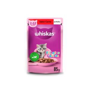 Ração Úmida Whiskas Sachê para Gatos Filhotes Sabor Carne ao Molho - 85g