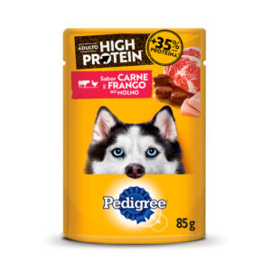Ração Úmida Pedigree Sachê High Protein Cães Adultos Carne e Frango 85