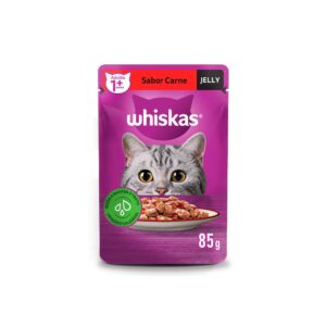Ração Úmida Whiskas Sachê Jelly para Gatos Adultos Sabor Carne - 85g