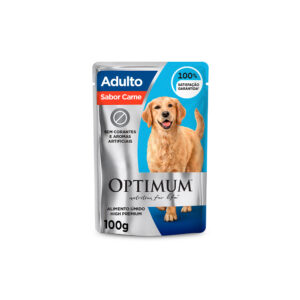 Ração Umida Optimum Sachê para Cães Adultos de Raças Grandes Sabor Carne 100 g