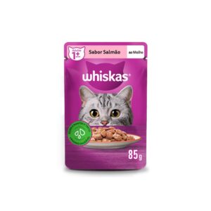Ração Úmida Whiskas Sachê para Gatos Adultos Sabor Salmão ao Molho - 85g