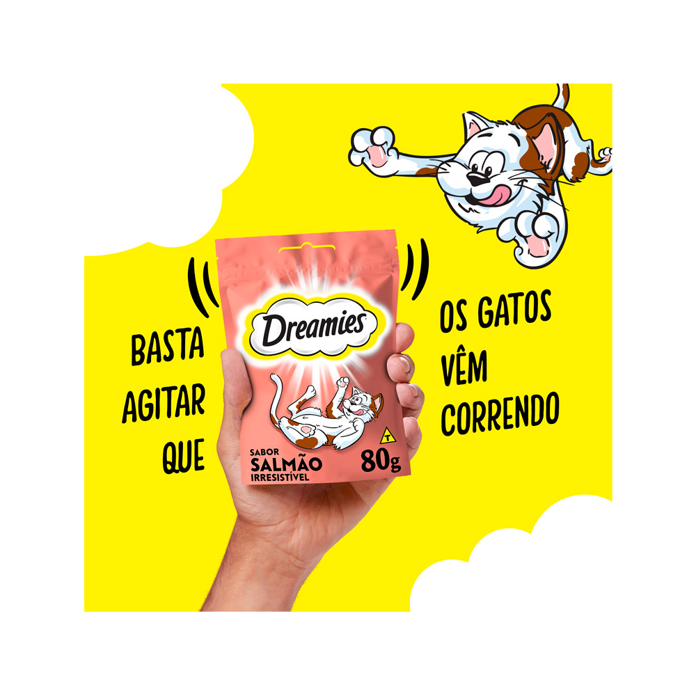 Petisco Dreamies Sabor Salmão Irresistível para Gatos Adultos - Imagem 5