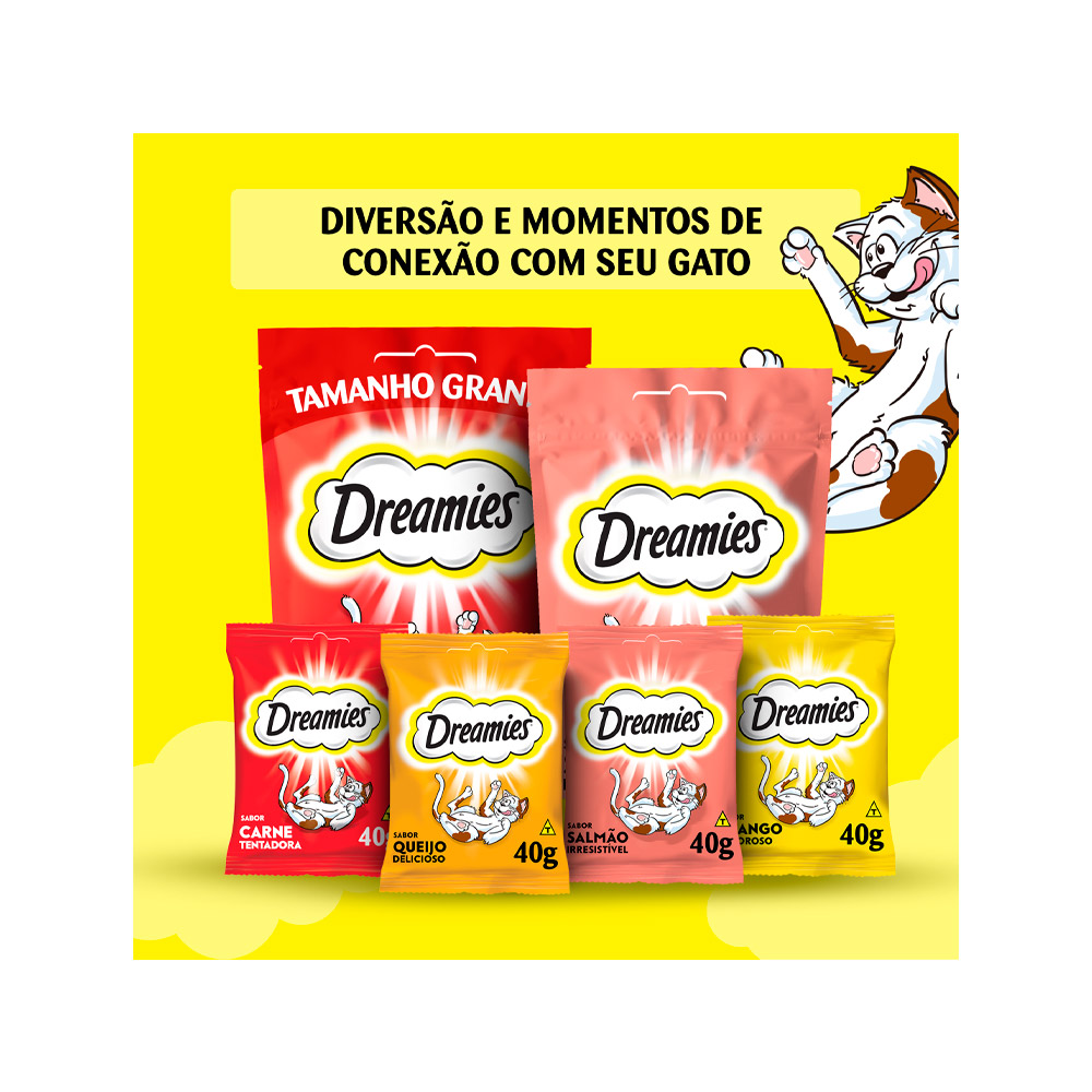 Petisco Dreamies Sabor Salmão Irresistível para Gatos Adultos - Imagem 4
